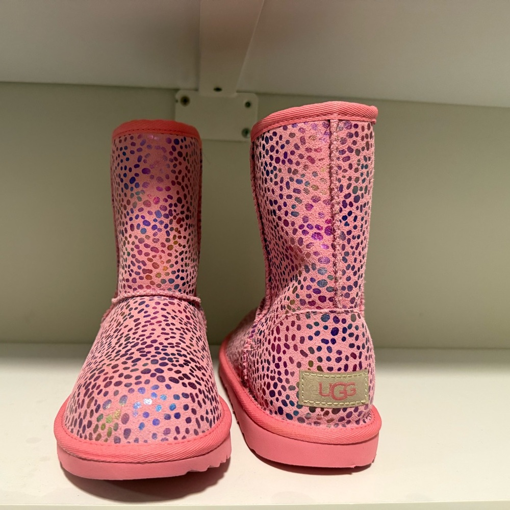 UGG Pink Multi-Color Dot Boots